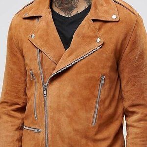 ASOS Men's Real Leather Suede Premium Biker Jacker - Very Rare